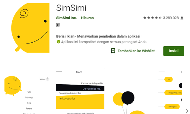 Aplikasi SimSimi Indonesia