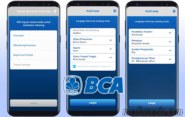Melengkapi Data Diri Buka Rekening BCA Baru Online