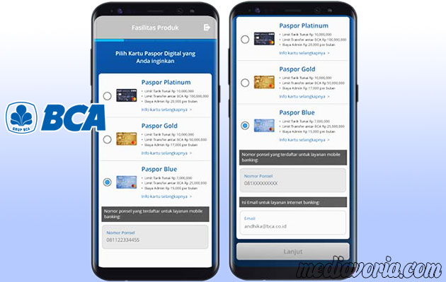 Memilih Fasilitas Kartu BCA Online