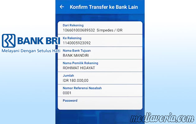 Nama Pemilik Rekening Tujuan BRI Ke Mandiri
